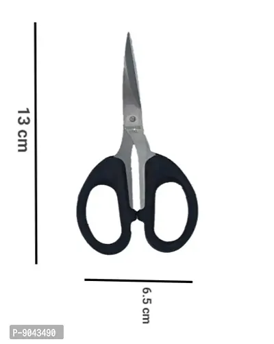 Combo of 3 Stainless Steel Small Size Black Color Scissors for Home and Office work-thumb2
