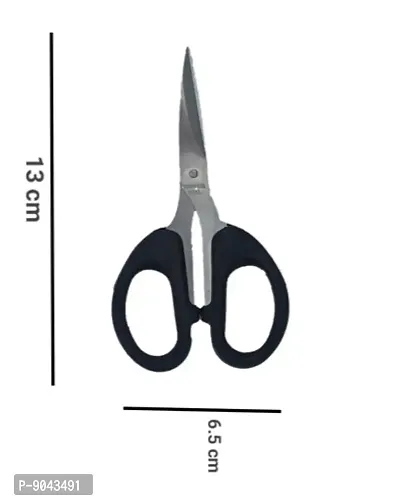 Combo of 4 Stainless Steel Small Size Black Color Scissors for Home and Office work-thumb2