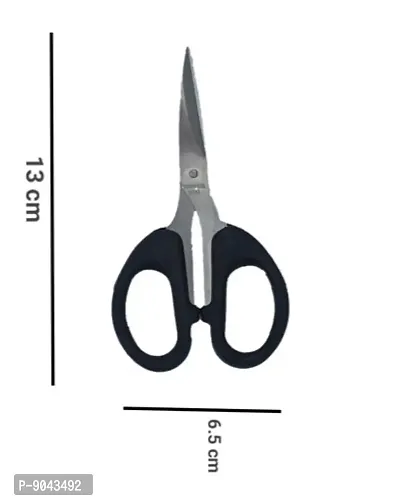 Combo of 5 Stainless Steel Small Size Black Color Scissors for Home and Office work-thumb2