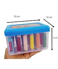 Combo of 2 Plastic Thread or Needle Box or Sewing Kit Box. Black Color Small Scissor is FREE-thumb1