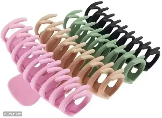 Trendy Club Hair Clutcher With Multi Color Hair Claw Clips for Women Pack of 4 Hair Claw (Multicolor)
