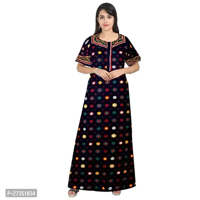 Elegant Multicoloured Cotton Printed Nighty For Women-thumb0