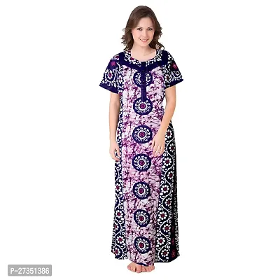 Elegant Multicoloured Cotton Printed Nighty For Women-thumb0