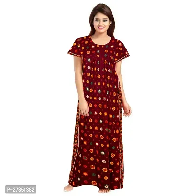 Elegant Multicoloured Cotton Printed Nighty For Women-thumb0