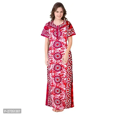 Elegant Multicoloured Cotton Printed Nighty For Women