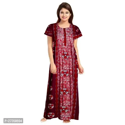 Elegant Multicoloured Cotton Printed Nighty For Women Pack Of 2-thumb2