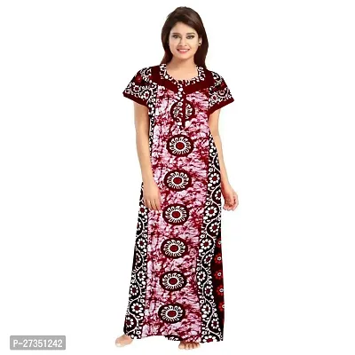 Elegant Multicoloured Cotton Printed Nighty For Women-thumb0