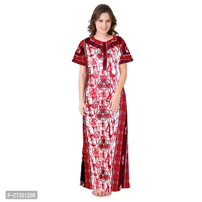 Elegant Multicoloured Cotton Printed Nighty For Women-thumb0