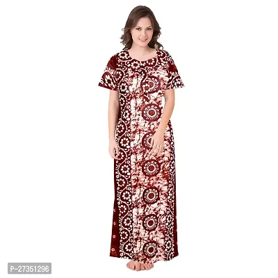 Elegant Multicoloured Cotton Printed Nighty For Women-thumb0