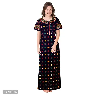 Elegant Multicoloured Cotton Printed Nighty For Women-thumb0