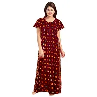 Elegant Multicoloured Cotton Printed Nighty For Women Pack Of 2-thumb3