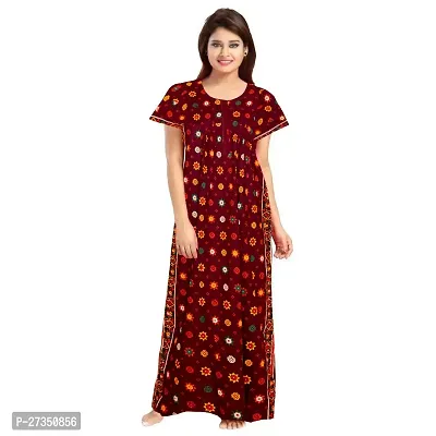 Elegant Multicoloured Cotton Printed Nighty For Women Pack Of 2-thumb4