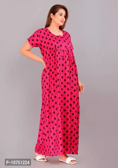 Latest Womens Cotton Printed Maternity Wear Maxi Gown Nightdresses