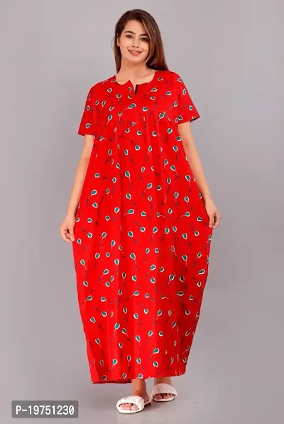 Latest Womens Cotton Printed Maternity Wear Maxi Gown Nightdresses