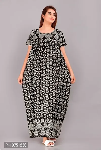 Latest Womens Cotton Printed Maternity Wear Maxi Gown Nightdresses