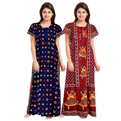 GANPATI Creations Women Sleepwear Cotton Printed Maternity Nightdress