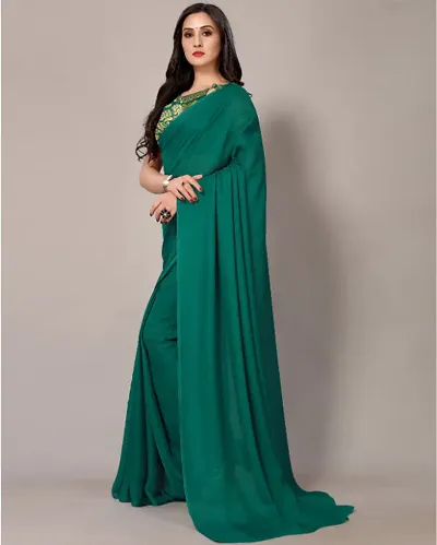 Elegant Lycra Saree without Blouse piece 