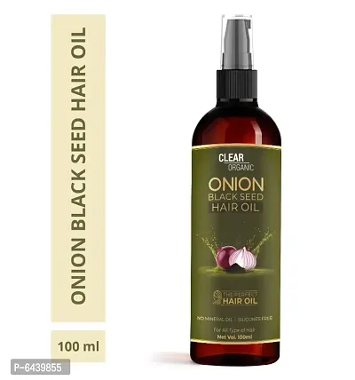 Clear Organic Onion Black Seed Oil for Hair Regrowth and Hair Fall Control Hair Oil (100 ml)