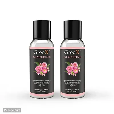 GrooX Glycerine 100% Pure  Natural  for for Beauty and Face, Hair  Skin Care (100ML)