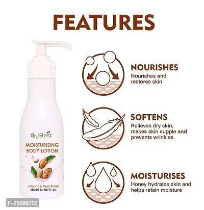 GyBest Almond Butter Advanced Moisturising Body Lotion, For Normal to Dry skin 500ml-thumb2