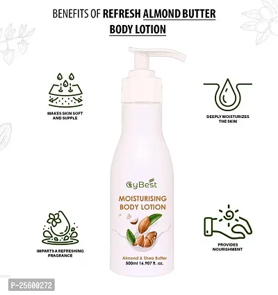 GyBest Almond Butter Advanced Moisturising Body Lotion, For Normal to Dry skin 500ml-thumb3