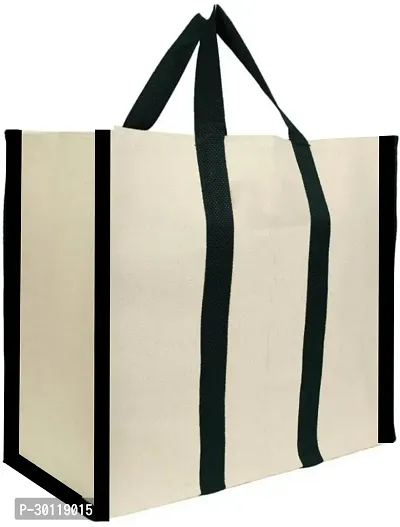 Trendy white tote shopping hand carry Bags Pack of 3 pieces-thumb2