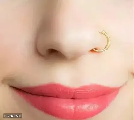 Shimmering Golden Alloy  Nose Pins For Women