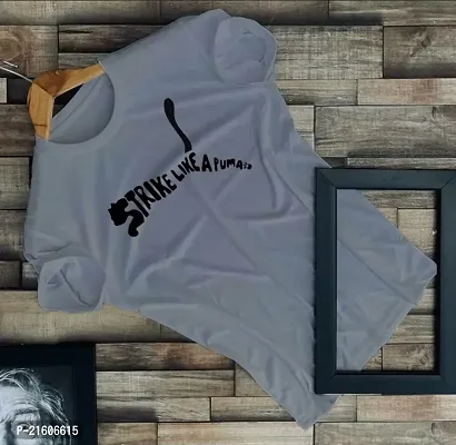 Pure Heart | Elegance Stylish Strike Puma Printed Tshirt  Round Neck Unisex Polyester | Lycra T-shirt for Men And Women-thumb0