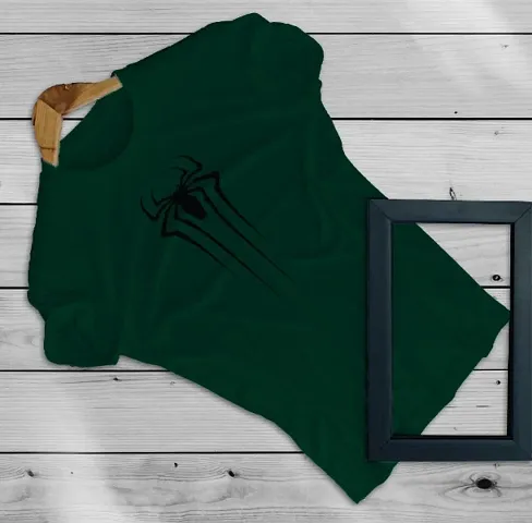 Elegance Stylish Spider Man Printed Tshirt Round Neck Unisex Polyester | Lycra T-Shirt For Men