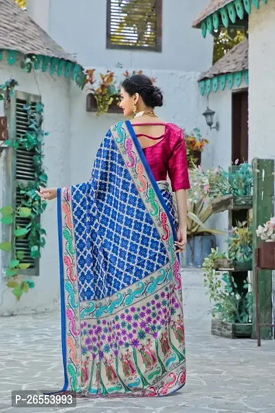 Classic Cotton Silk Printed Saree with Blouse piece-thumb4