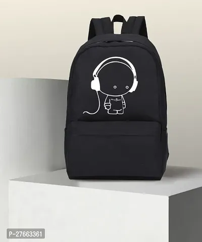 Black music backpack for women 20 L Backpack Black-thumb0