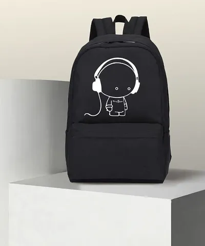 Black music backpack for women 20 L Backpack Black