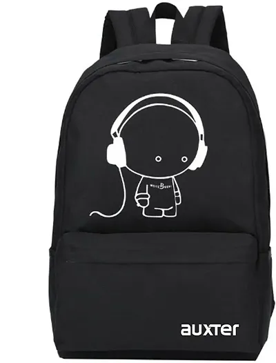 18 L Laptop Backpack Backpack for Women Casual Printed Backpack Black
