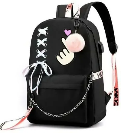 Medium 20 L Backpack Stylish School Bag 20 L Backpack Black