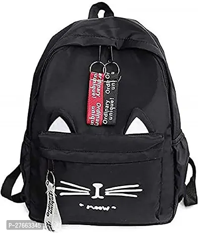 Small 10 L Backpack PU Leather Stylish School Black Bag For Girls 10 L Backpack Black-thumb0