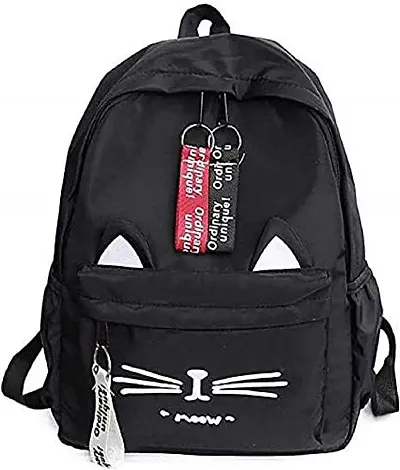 Diving Deep PU Leather Stylish School Bag for Girls 10 L Backpack (Black)