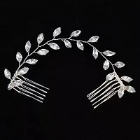 Ziory 1pc Silver Wedding Hair Accessories Hair Comb Hair Vine for Girls and Women-thumb1