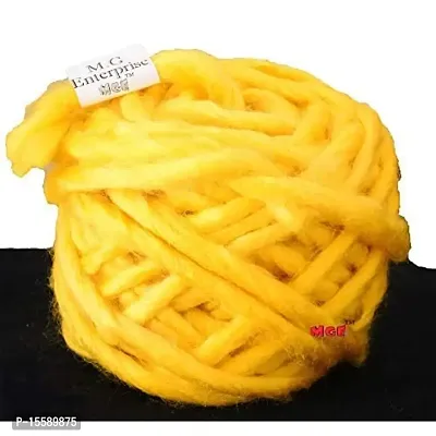 Simi Enterprise Knitting Yarn Thick Chunky Roving Jumbo Wool, Yellow 100 gm Best Used with Knitting Needles, Crochet Needles Roving Jumbo Wool Yarn for Knitting. by Simi Enterprise