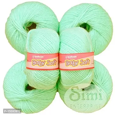 SIMI ENTERPRISE 100% Acrylic Wool Grape Green 12 Pc Baby Wool 4 ply Wool Ball Hand Knitting Wool/Art Craft Soft Fingering Crochet Hook Yarn-Art-EG