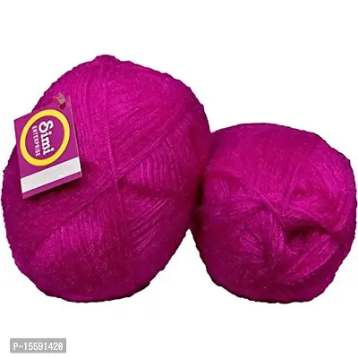 Simi Enterprise Knitting Wool Yarn, Soft Fancy Feather Wool Ball Magenta 200 gm Best Used with Knitting Needles, Soft Fancy Wool Crochet NeedlesWool Yarn for Knitting. by Simi Enterprise