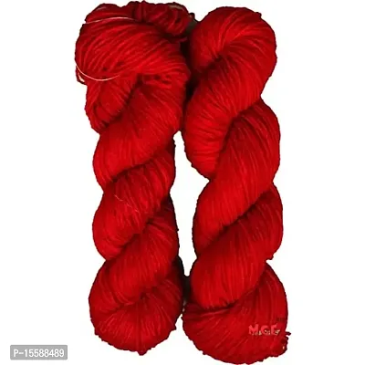 Vardhman Brilon Red 200 gm Woolen Crochet Yarn Thread. Best Used with Knitting Needles, Crochet Needles. Vardhman Wool Yarn for Knitting. Best Woolen Thread.-thumb0