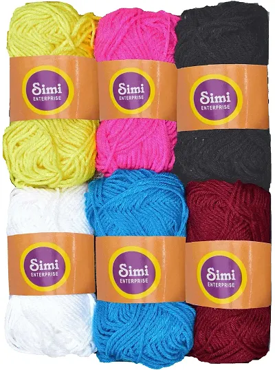 SIMI ENTERPRISE 100% Acrylic Wool Dark Orange 6 Pc M.G Ball Wool Ball Hand Knitting Wool/Art Craft Soft Fingering Crochet Hook Yarn-AB Art-DDB