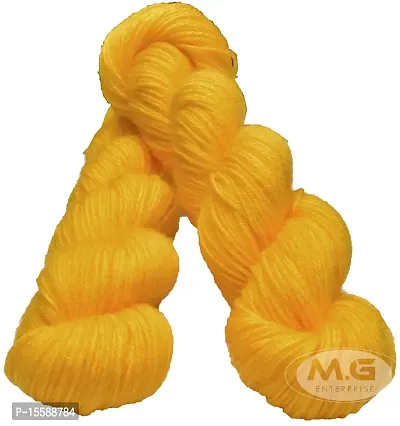 SIMI ENTERPRISE Brilon Yellow (200 gm) Wool Hank Hand Knitting Wool / Art Craft Soft Fingering Crochet Hook Yarn, Needle Knitting Yarn Thread dye SM-LNA-thumb2