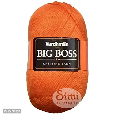 VARDHMAN Bigboss Orange (200 gm) Wool Ball Hand Knitting Wool / Art Craft Soft Fingering Crochet Hook Yarn, Needle Knitting Yarn Thread dyeP P QZA