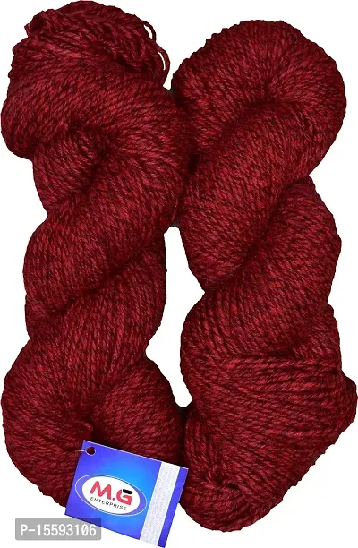 SIMI ENTERPRISE Vardhman Wool Hank Hand Knitting Thread Dyed Wool (Fusion Red, 300 gm)-thumb0