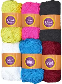 SIMI ENTERPRISE 100% Acrylic Wool Mix 8C 6 Pc M.G Ball Wool Ball Hand Knitting Wool/Art Craft Soft Fingering Crochet Hook Yarn-GC Art-IHA-thumb1