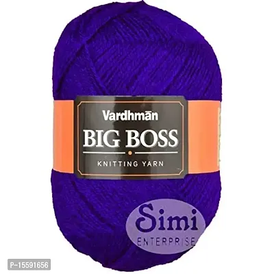 VARDHMAN Bigboss White (200 gm) Wool Ball Hand Knitting Wool / Art Craft Soft Fingering Crochet Hook Yarn, Needle Knitting Yarn Thread dye L