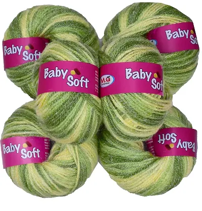SIMI ENTERPRISE 100% Acrylic Wool M8 (Pack of 6) Baby Soft Wool Ball Hand Knitting Wool/Art Craft Soft Fingering Crochet Hook Yarn, Needle Knitting Yarn Thread Dyed ? U