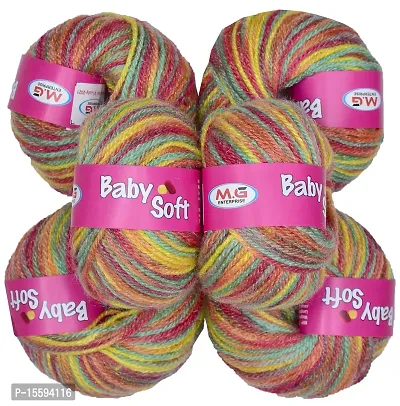 SIMI ENTERPRISE 100% Acrylic Wool Red (10 pc) Baby Soft 4 ply Wool Ball Hand Knitting Wool/Art Craft Soft Fingering Crochet Hook Yarn, Needle Knitting Yarn Thread Dye EB-thumb2