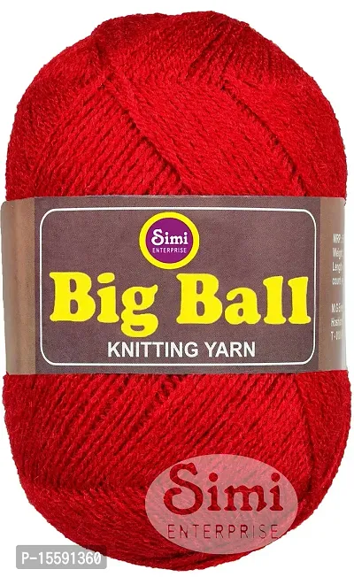 VARDHMAN Bigboss Red (200 gm) Wool Ball Hand Knitting Wool / Art Craft Soft Fingering Crochet Hook Yarn, Needle Knitting Yarn Thread dye Y-thumb2